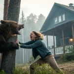 bear attacked outside home
