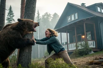 bear attacked outside home