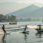 water skiing takes off kashmir